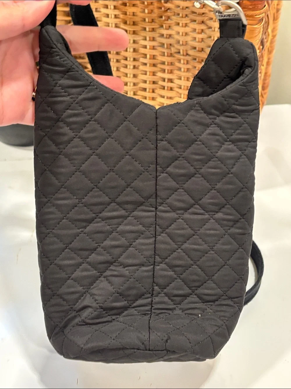 Travelon Anti-Theft Boho Insulated Water Bottle Tote in Black